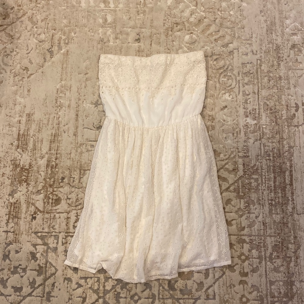 Zara Strapless Eyelet Dress